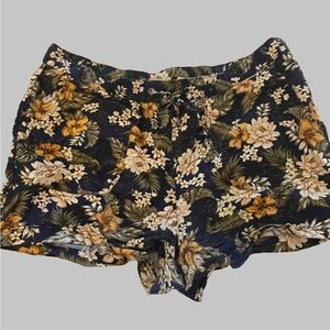 Tropical Floral High Waist Women's Shorts